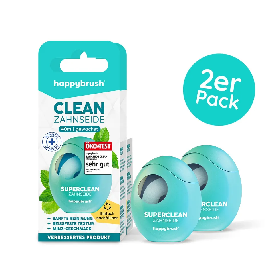 happybrush-superclean-zahnseide-minze-mit-xylitol image 1