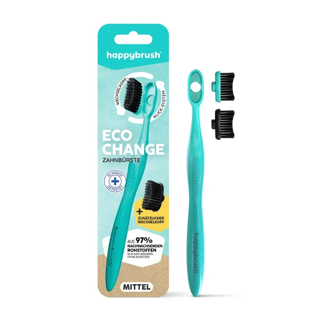 happybrush-ecochange-handzahnb-rste-mint-mit-wechselkopf image 1