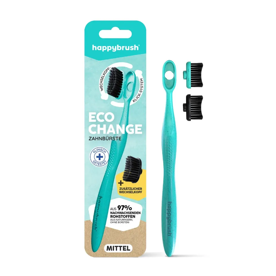 happybrush-ecochange-handzahnb-rste-mint-mit-wechselkopf image 1