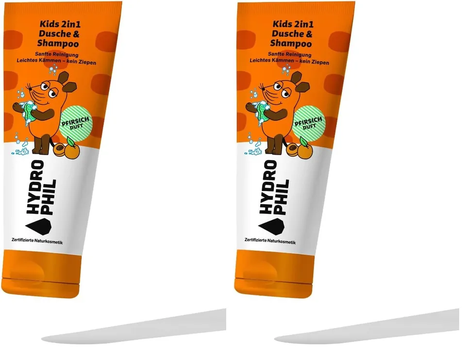 hydrophil-2in1-kinder-shampoo-duschgel-die-maus-pfirsich image 1