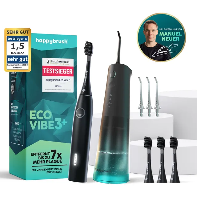 happybrush-performance-set-eco-vibe-3-schallzahnb-rste-eco-flow-munddusche image 1