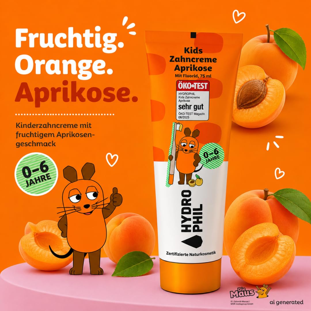 hydrophil-kinder-zahncreme-aprikosen-zauber-4er-pack-x-75-ml image 5