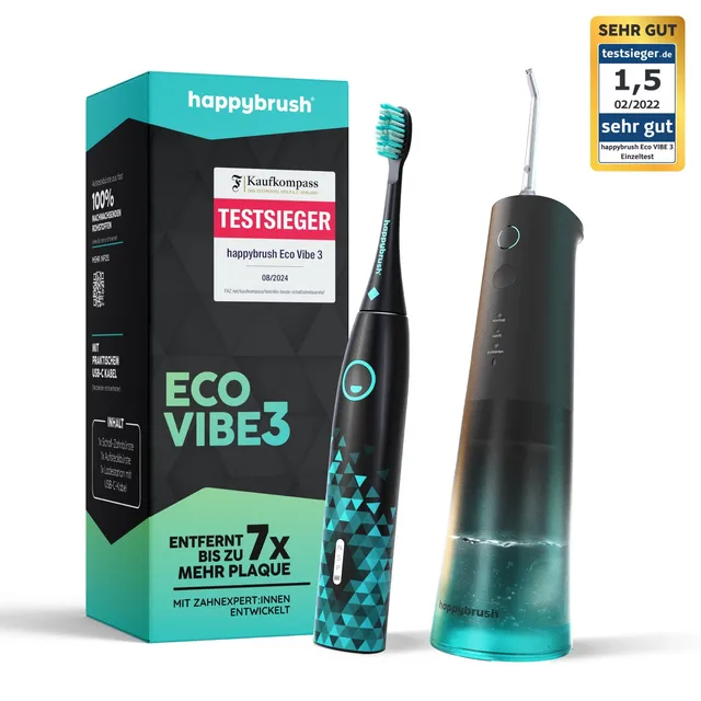happybrush-eco-flow-und-eco-vibe-3-set-munddusche-schallzahnb-rste image 1
