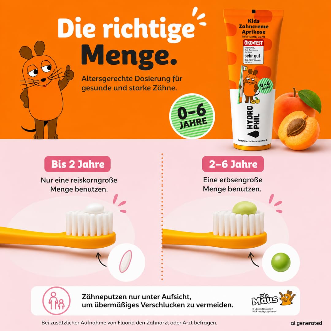 hydrophil-kinder-zahncreme-aprikosen-zauber-4er-pack-x-75-ml image 7