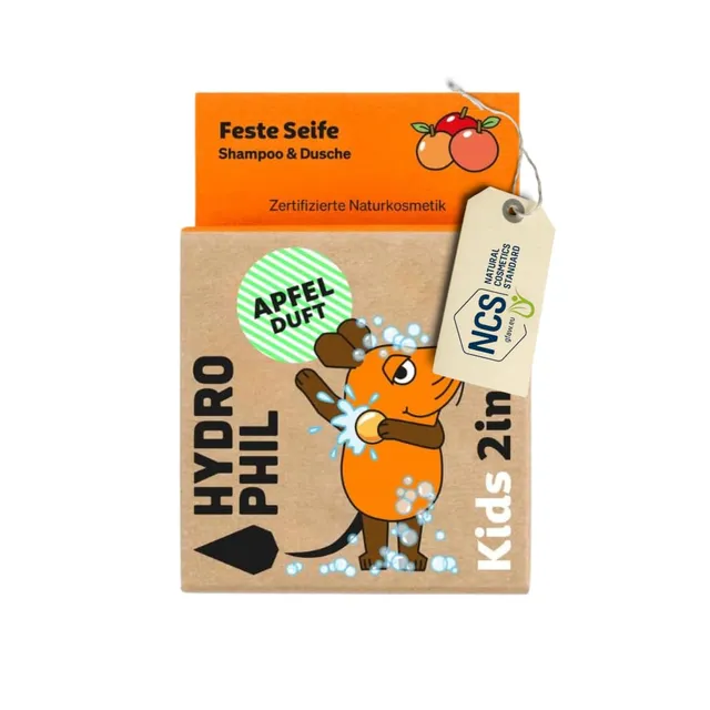 hydrophil-festes-kinder-shampoo-dusche-apfel-60g image 1