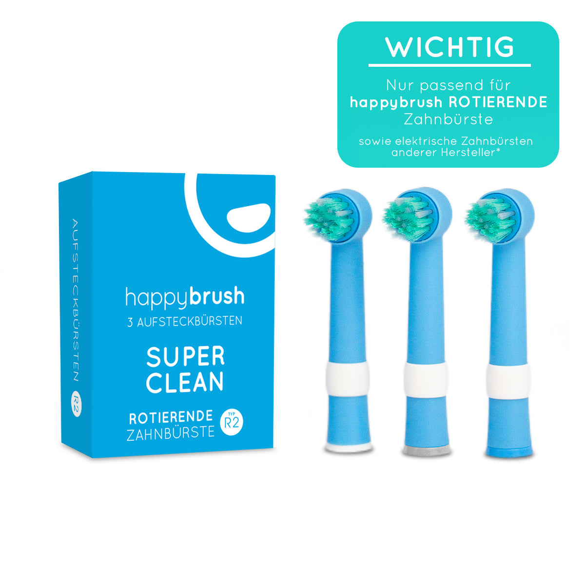 happybrush-eco-r2-aufsteckb-rsten-blau-3er-rotierend image 2