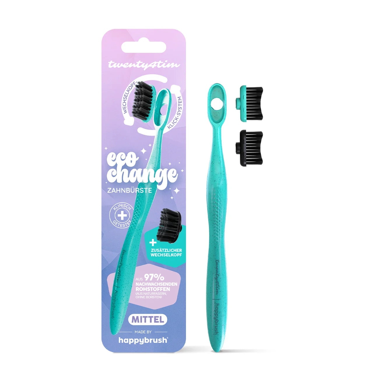 happybrush-ecochange-handzahnb-rste-x-twenty4tim-mit-wechselkopf image 1