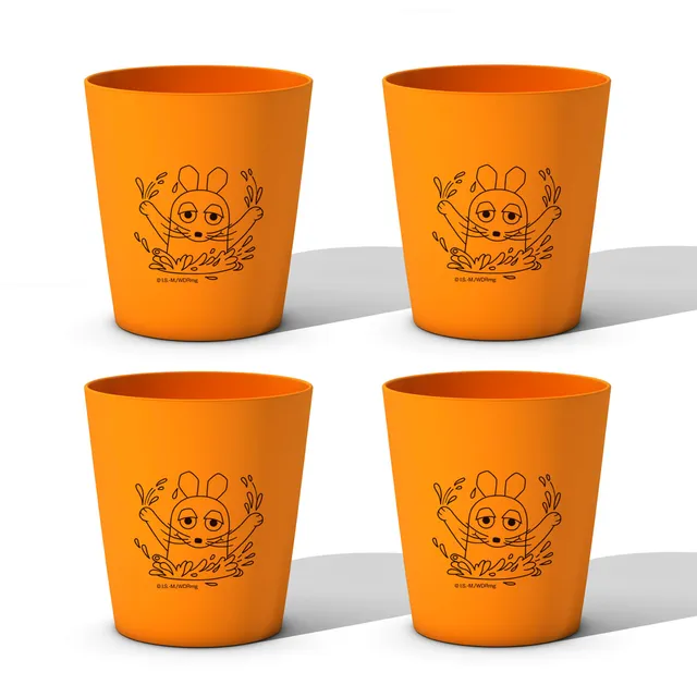 hydrophil-zahnputzbecher-kinder-4er-set-maus-250-ml-aus-arboblend-bpa-frei image 1