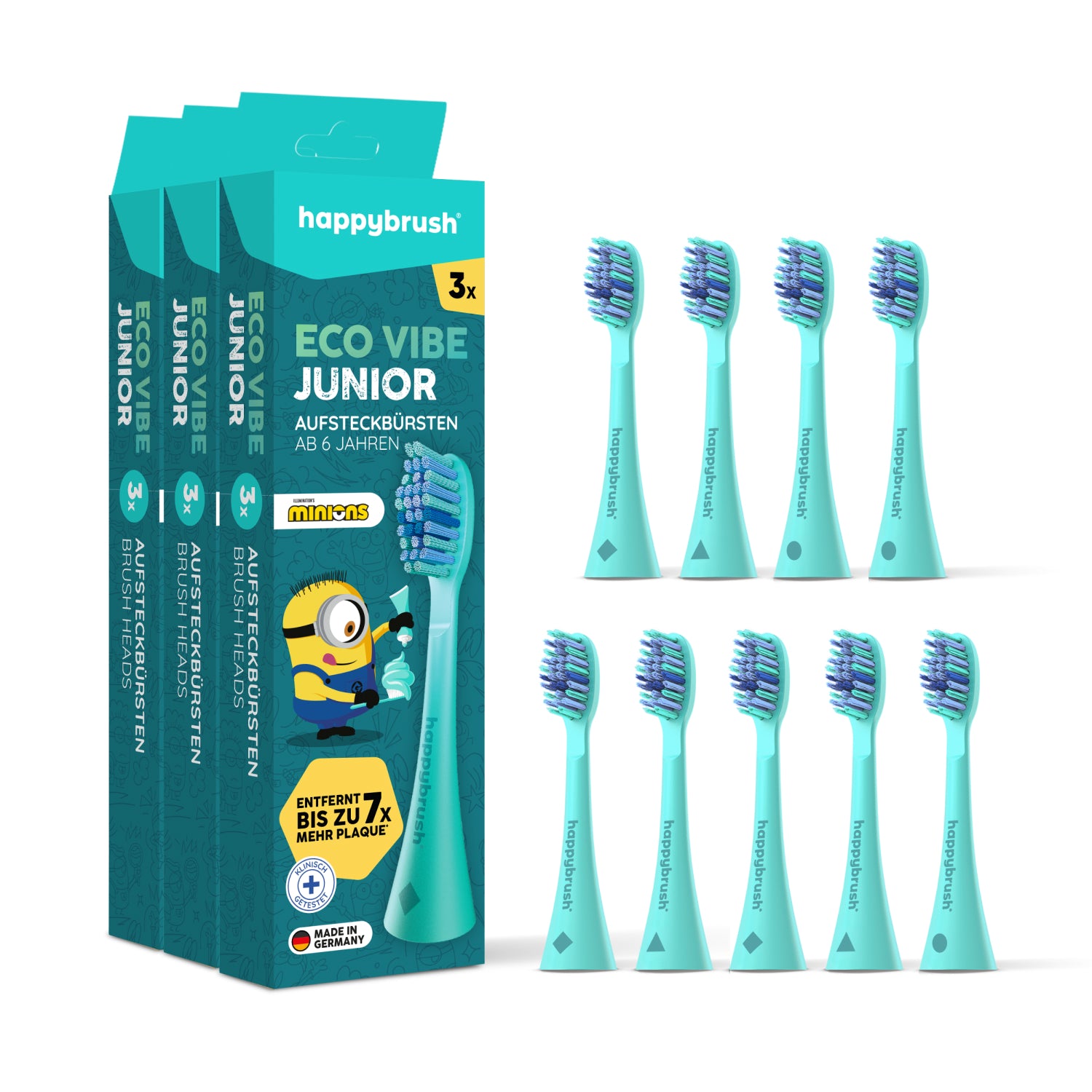 happybrush-aufsteckb-rsten-eco-vibe-junior-minions-schallzahnb-rstenk-pfe image 3