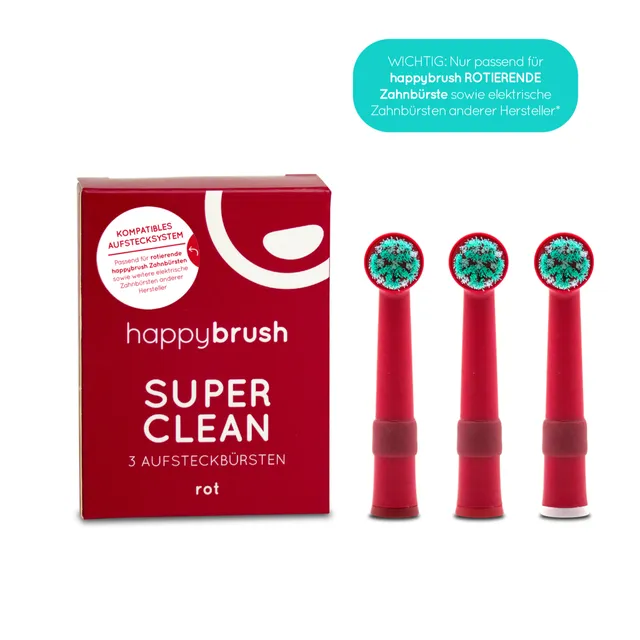 happybrush-eco-r2-aufsteckb-rsten-rot-3er-rotierend image 1