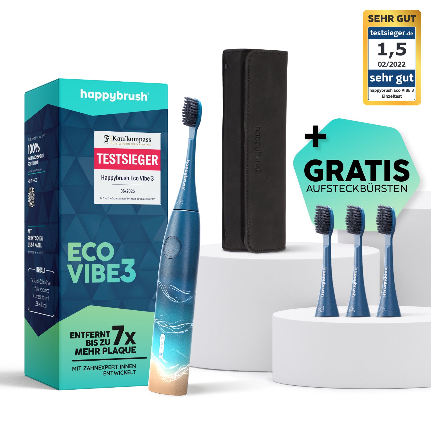 happybrush-eco-vibe-3-schall-zahnb-rste-ocean image 1