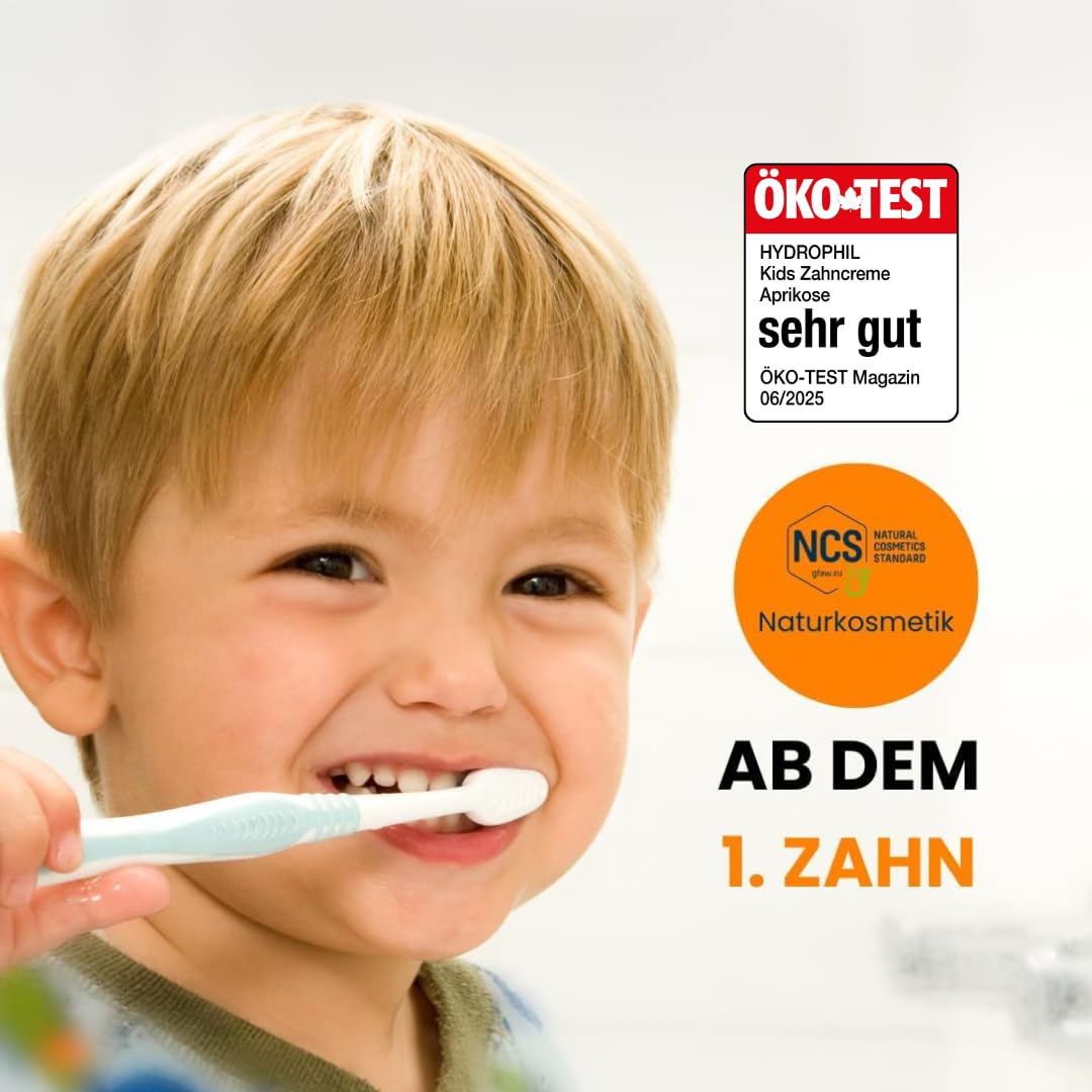 hydrophil-kinder-zahncreme-aprikose-4er-pack-mit-fluorid-1000-ppm image 5