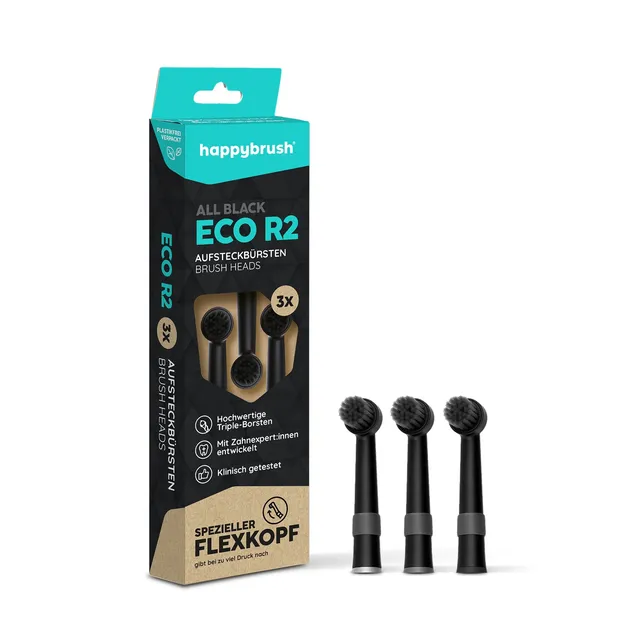 happybrush-aufsteckb-rsten-r2-allblack-4er-pack image 1