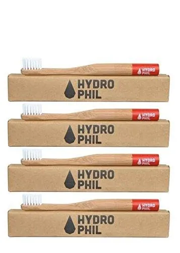 hydrophil-kinder-zahnb-rste-rot-4er-pack-aus-bambus-mit-bpa-freiem-nylon image 1