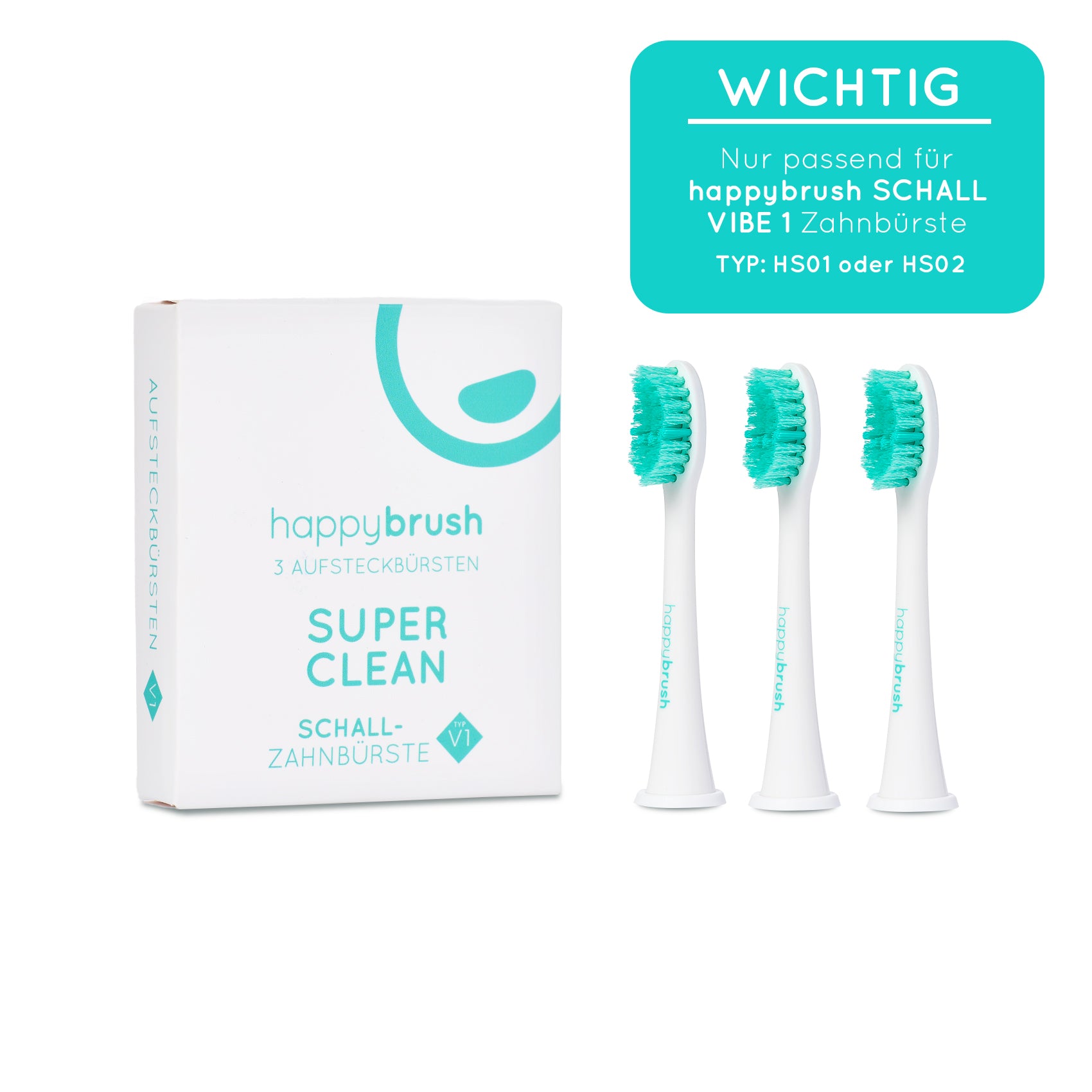 happybrush-aufsteckb-rsten-vibe-1-white-refill-set image 1
