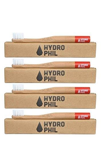 hydrophil-kinder-zahnb-rste-rot-4er-pack-aus-bambus-mit-bpa-freiem-nylon image 1