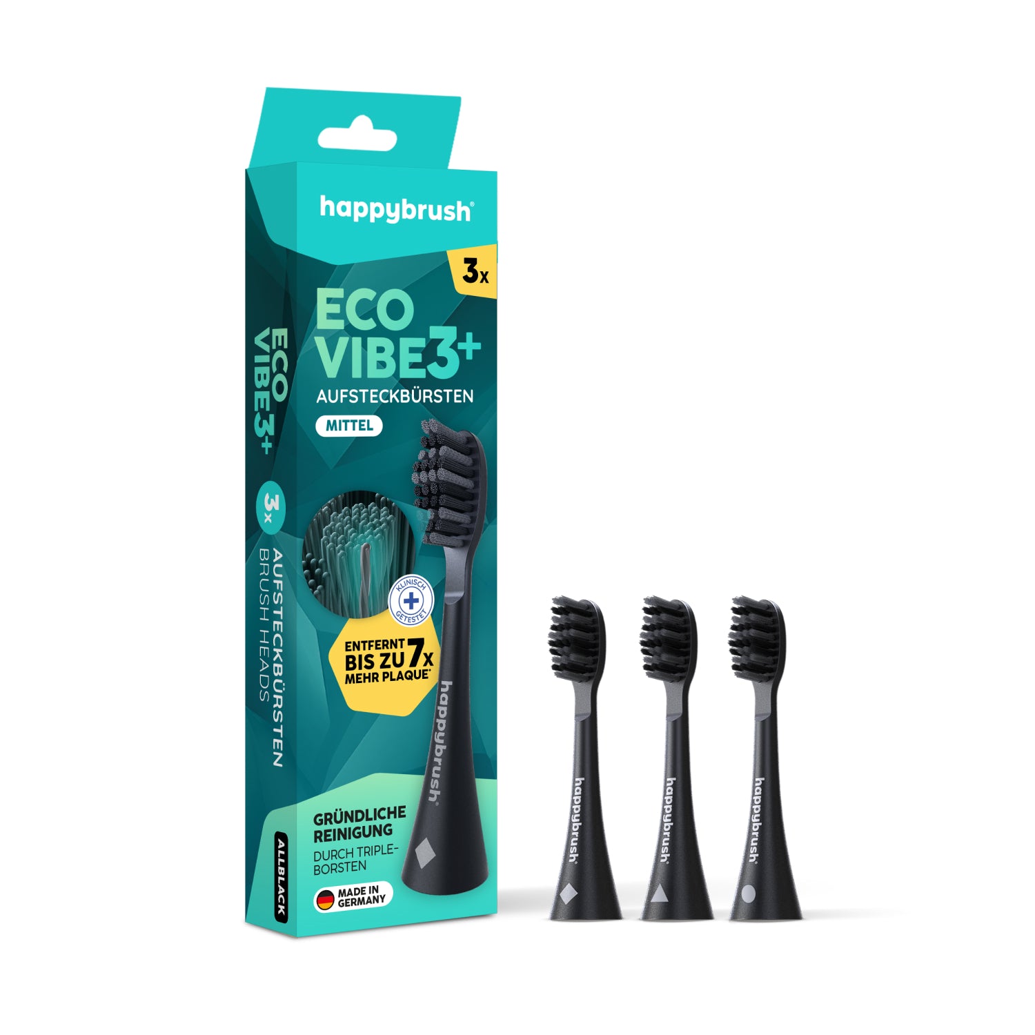 happybrush-aufsteckb-rsten-eco-vibe-3-allblack-triple-borsten image 1