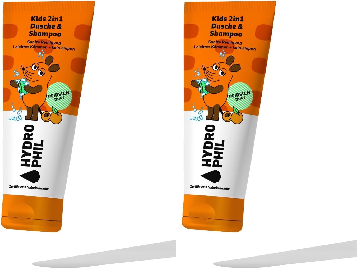 hydrophil-2in1-kinder-shampoo-duschgel-die-maus-pfirsich image 1